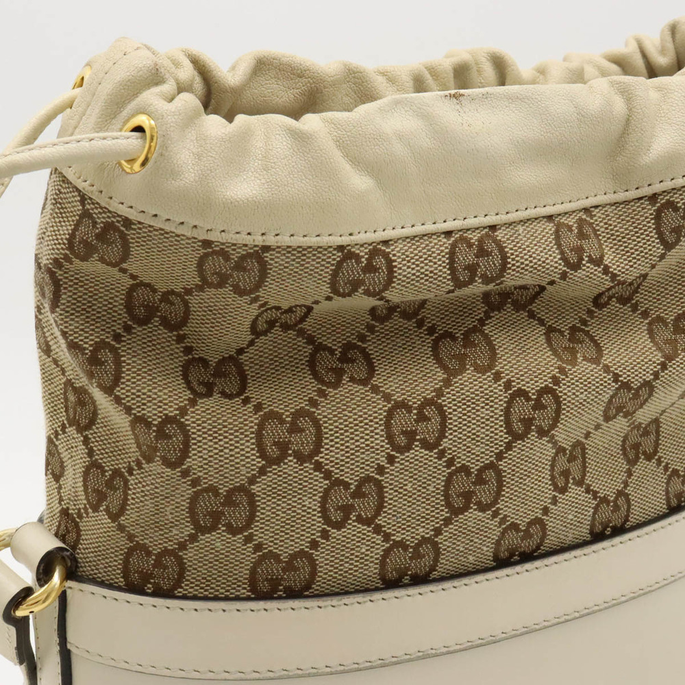 Gucci Bucket Horsebit GG Ivory Bag Leather - Picture 8 of 9